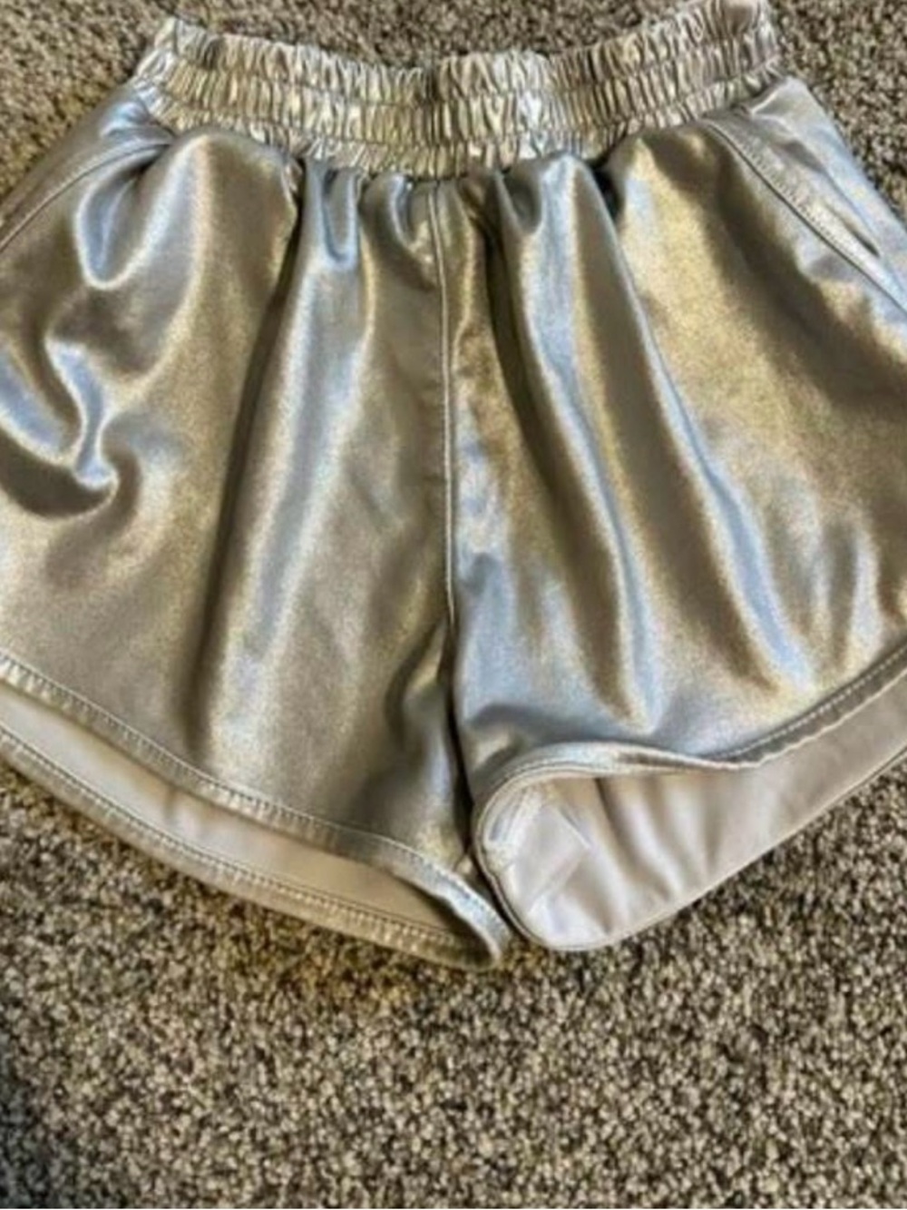 Metallic Silver Kids Shorts